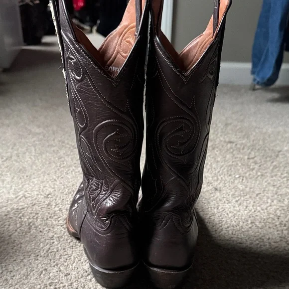 Black Jack Brown Western Cowboy Boots with Embellishments - Picture 3 of 4